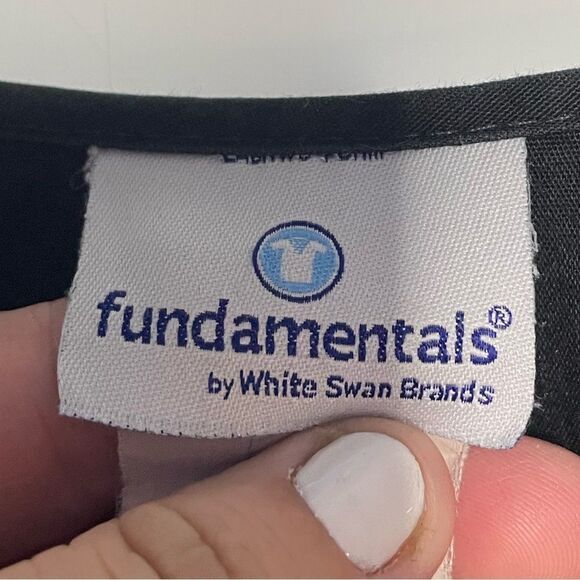 5 forā$25š„Fundamentals Button Front Black Scrub Jacket 4X - Picture 4 of 9